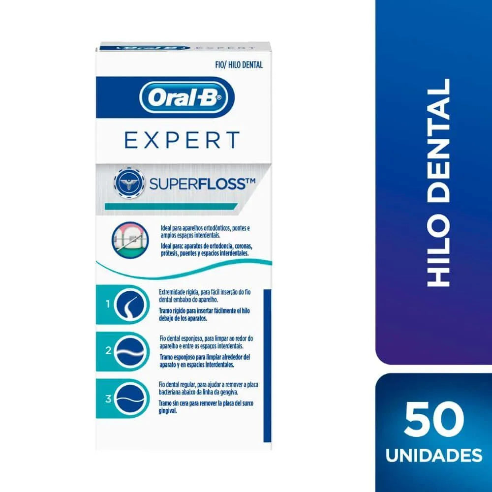 Hilo Dental Oral-B Expert SuperFloss – Unidad 50 un