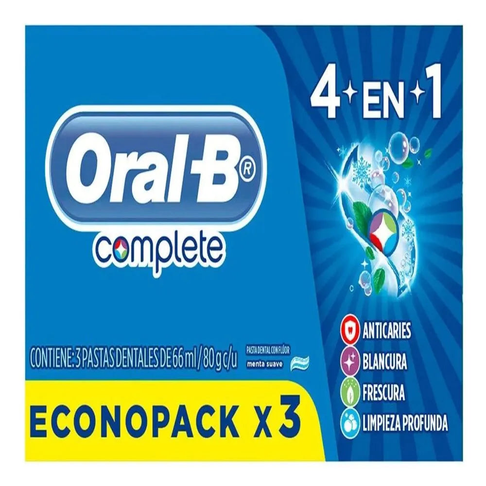 Pasta Dental Oral B Complete 4en1 66ml X3 Unidades