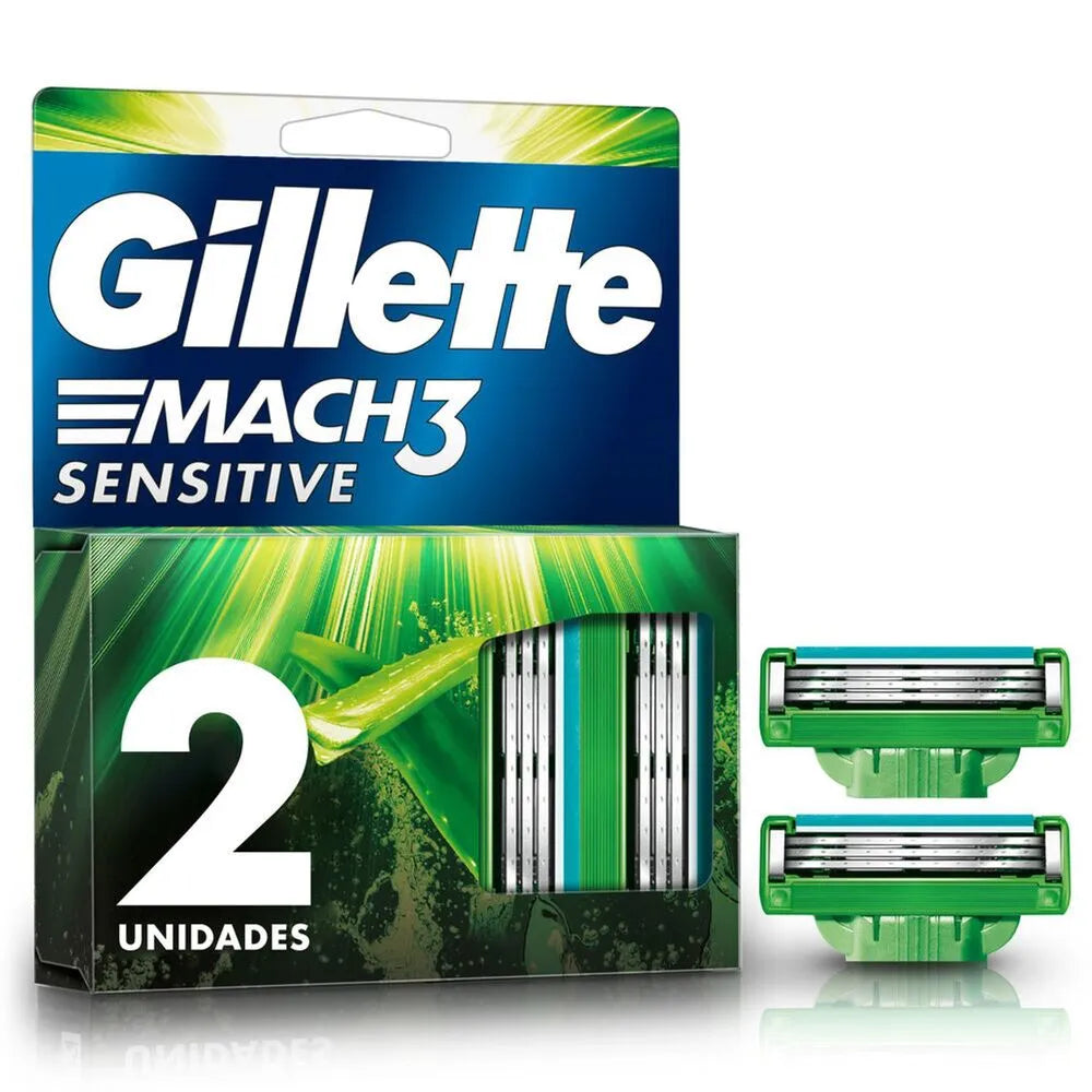 Cartucho de Afeitar Gillette Mach3 Sensitive Caja 2 Und
