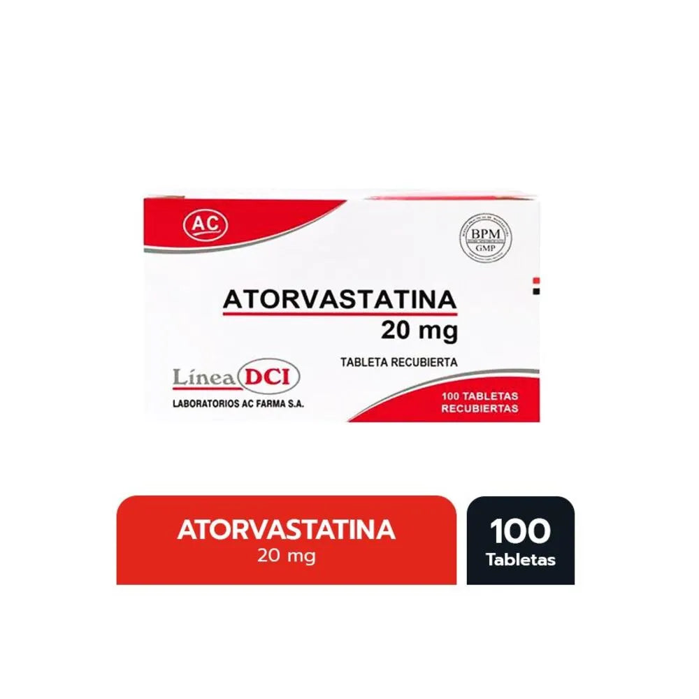 Atorvastatina 20 mg AC Tabletas
