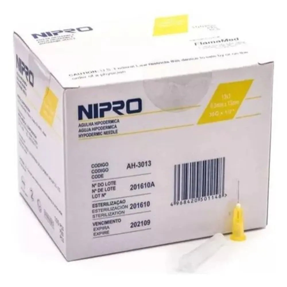 Aguja Hipodermica 30g X 1/2 Nipro X 100 Unid
