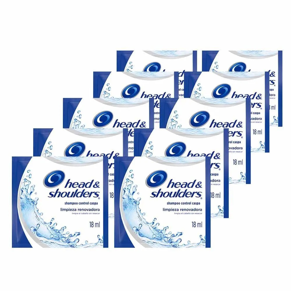 Shampoo Head & Shoulders Limpieza Renovadora -Tira 12 Sachets 18 ml c/u