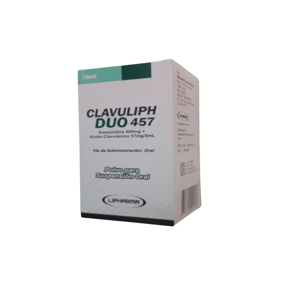 Clavuliph Duo 457 (Amoxicilina 400 mg + Acido clavulanico 57 mg) – Jarabe 70 ml