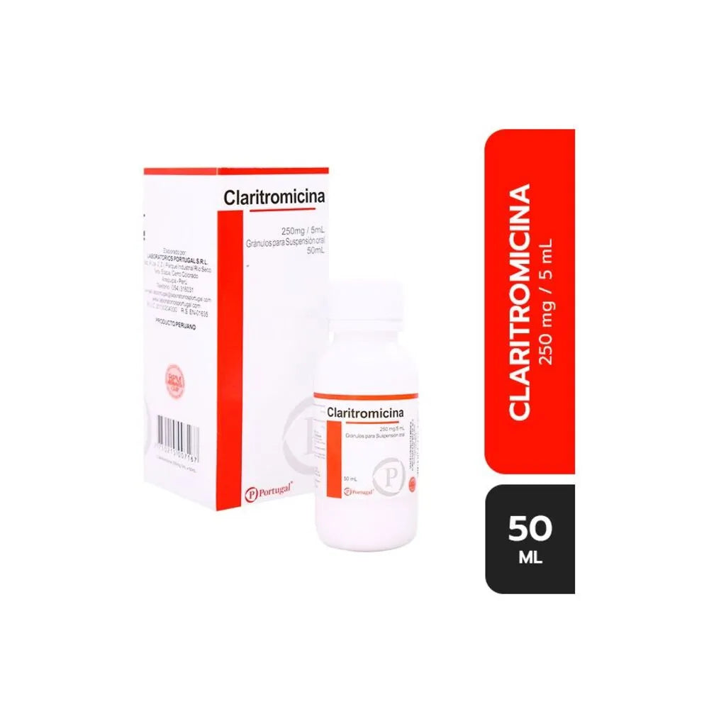 Claritromicina 250 Mg/5 Ml Suspensión – Frasco 50 ml