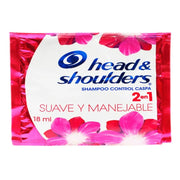 Shampoo Head & Shoulders 2en1 Suave y Manejable -Tira 12 Sachets 18 ml c/u