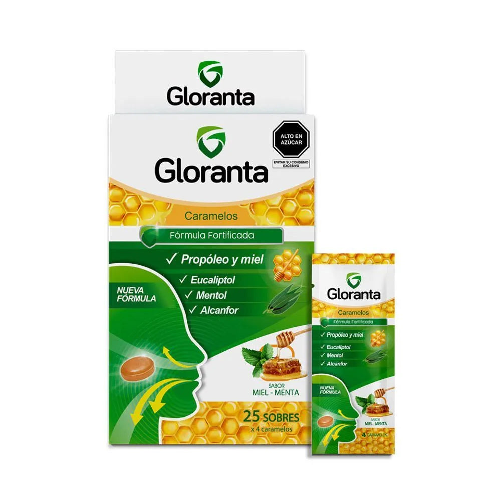 Gloranta De Miel Y Menta 25 Sobx 4 Caramelos
