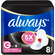 Toalla Higienica Always Nocturna Suave Tamaño G - Bolsa 8 UN