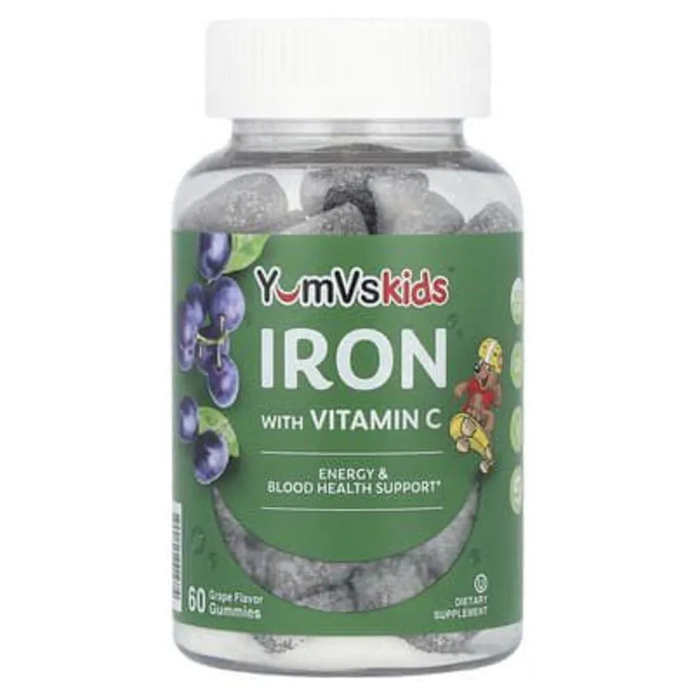 YumVs, Gomitas con hierro y vitamina C, Uva, 60 gomitas