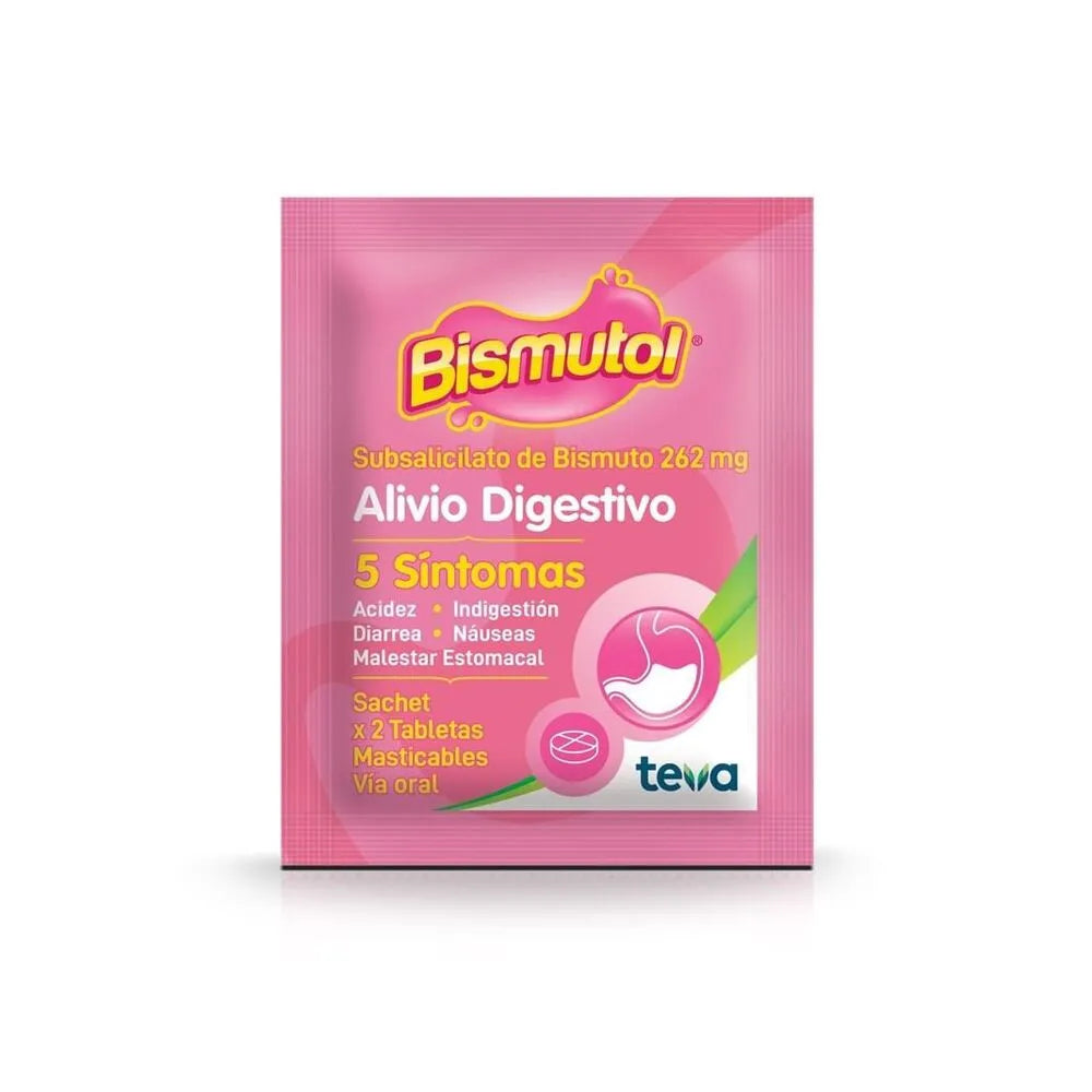 Bismutol 262 mg Tabletas Masticables