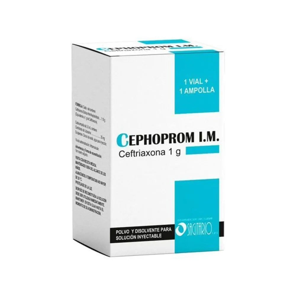 Cephoprom I.M. 1 g Polvo y Disolvente para Solución Inyectable + Solvente