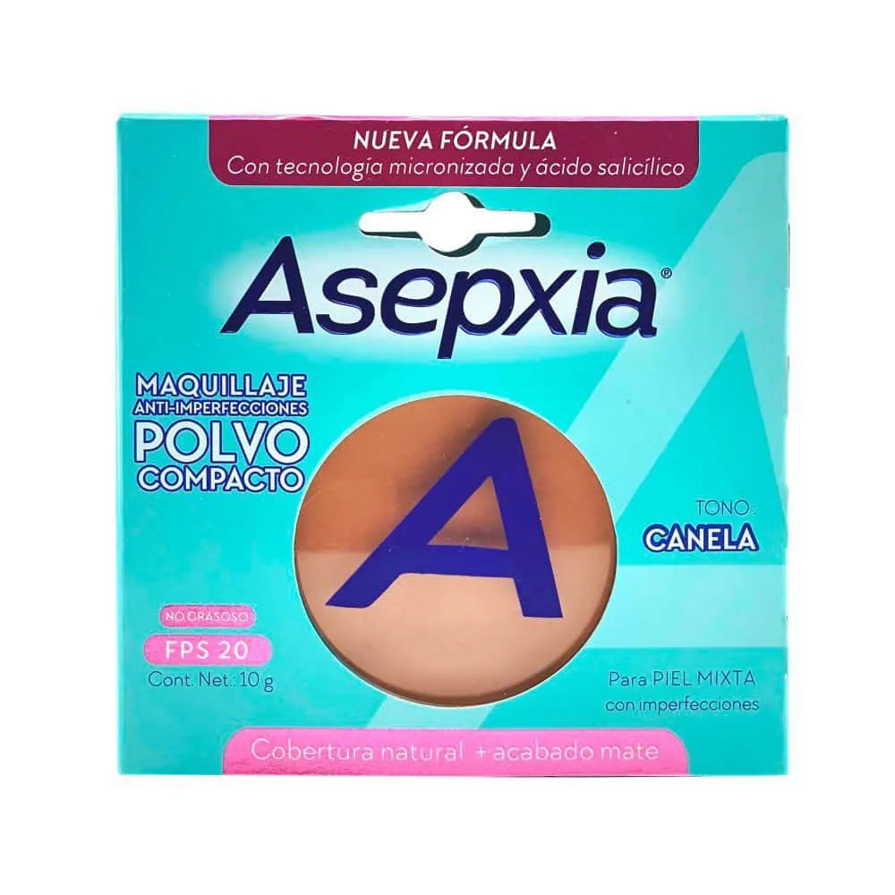 Maquillaje en Polvo AntiImperfecciones Asepxia Tono Canela
