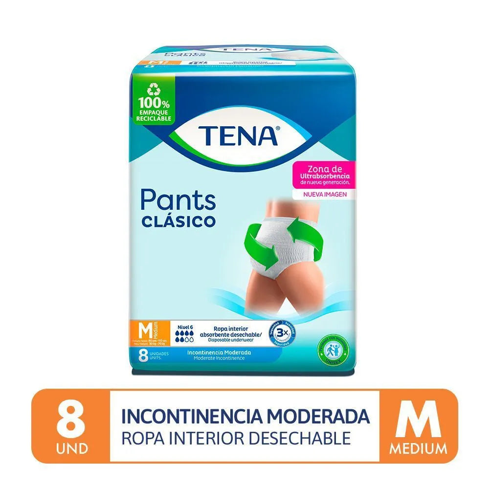 Tena Pants Clásico Talla M x 8 Un