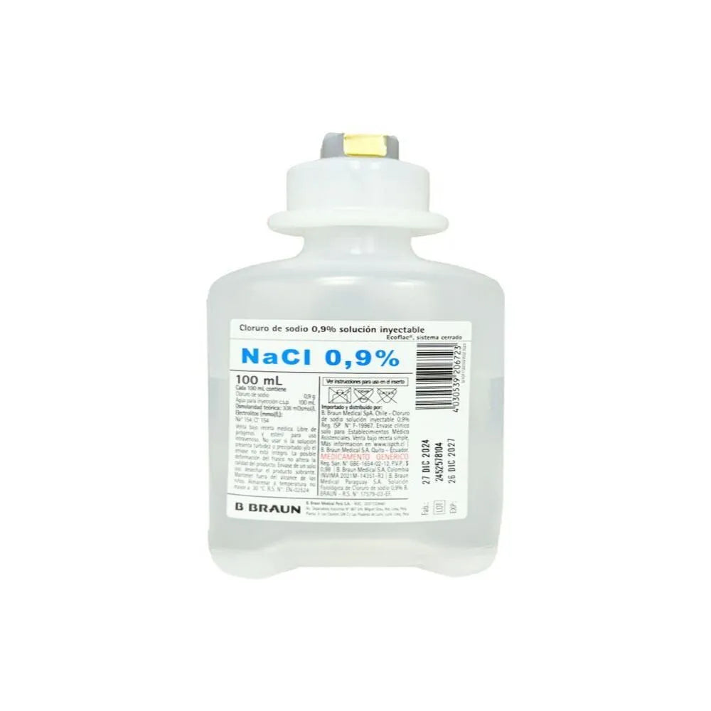 Cloruro de Sodio 0.9% Solución Inyectable Frasco 100 ml