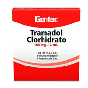 Tramadol 100mg X 5 Ampollas