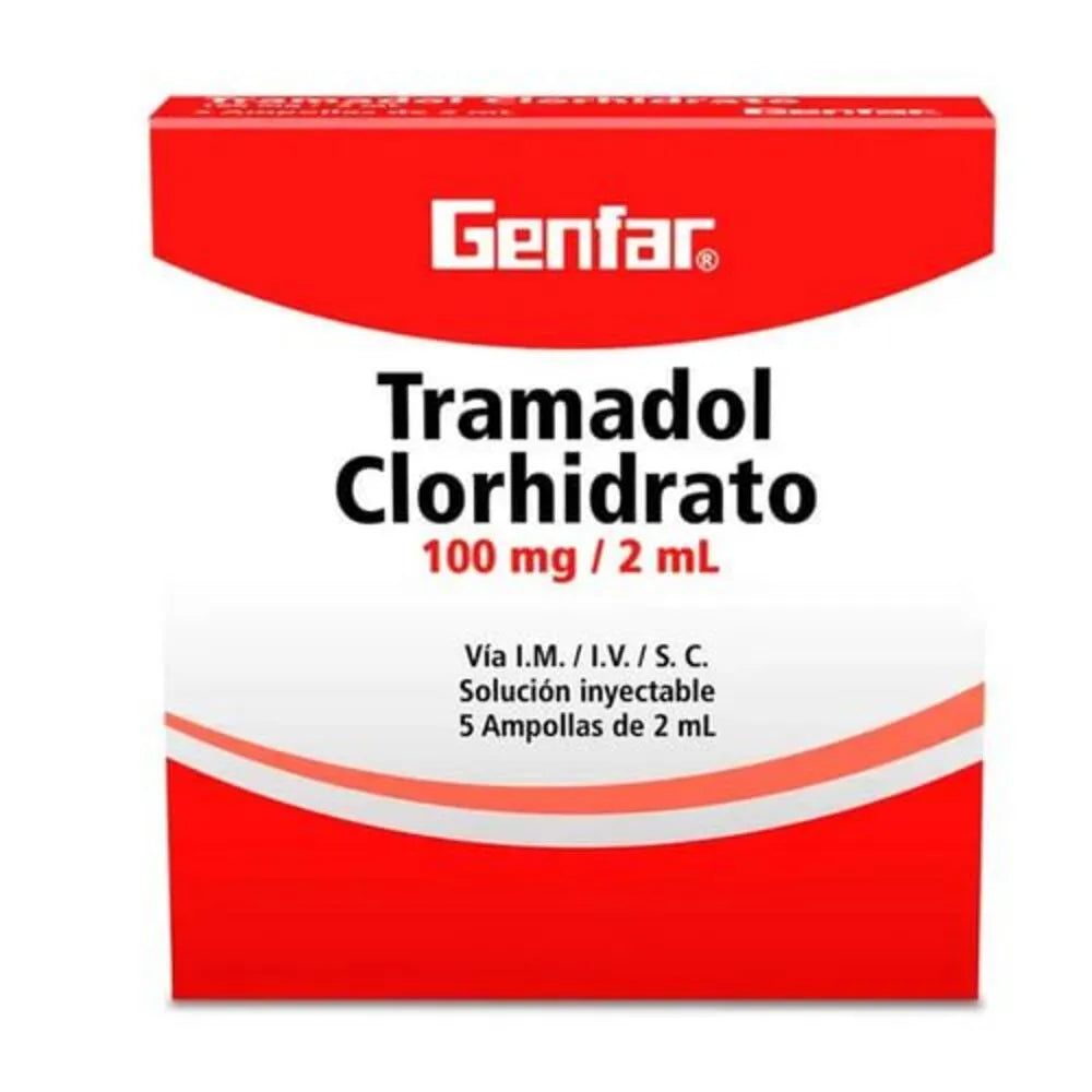 Tramadol 100mg X 5 Ampollas