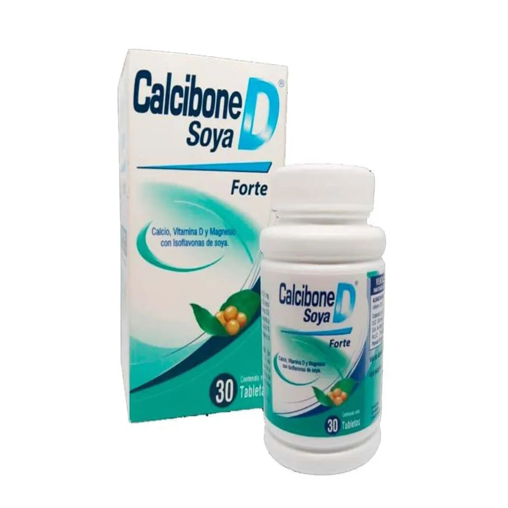 Calcibone D Soya Forte Tableta - Frasco 30 UN
