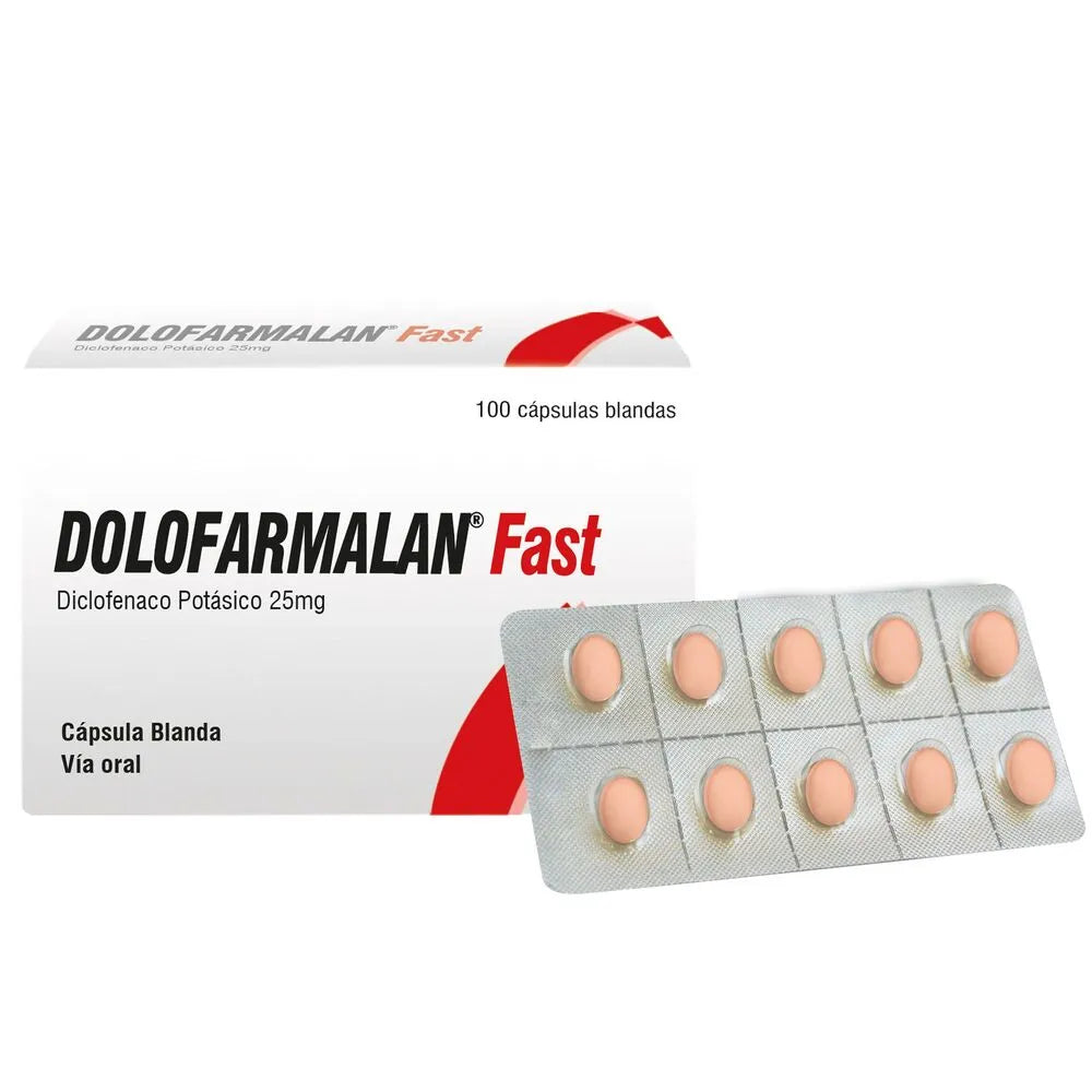 Dolofarmalan Fast 25 Mg - Caja 100 Tabletas