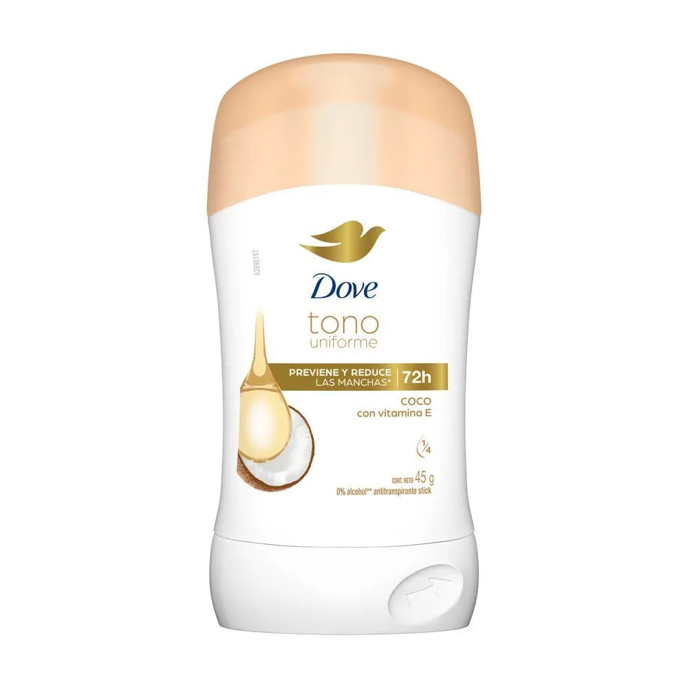 Antitranspirante En Barra Dove Tono Uniforme Coco – 45 g