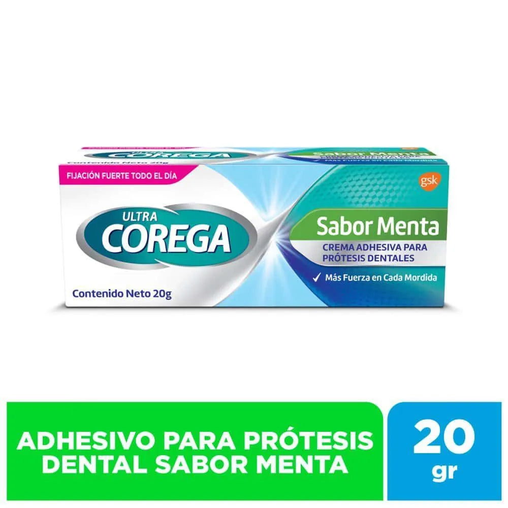 Corega Crema Adhesiva Sabor Menta - 20gr
