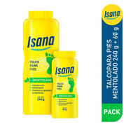 Talco Mentolado Isana - Frasco 240+60 g