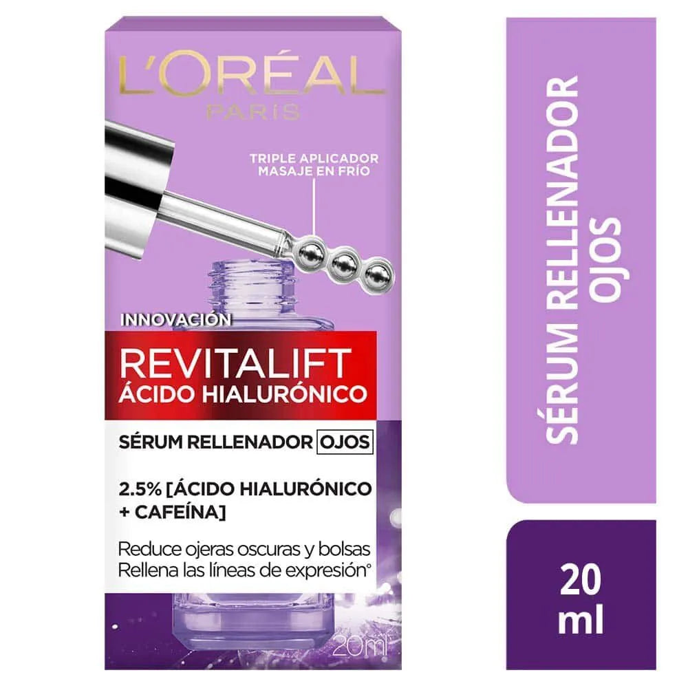 Sérum Contorno de Ojos L'Oréal Paris Revitalift Ácido Hialurónico – Pote 20 ml
