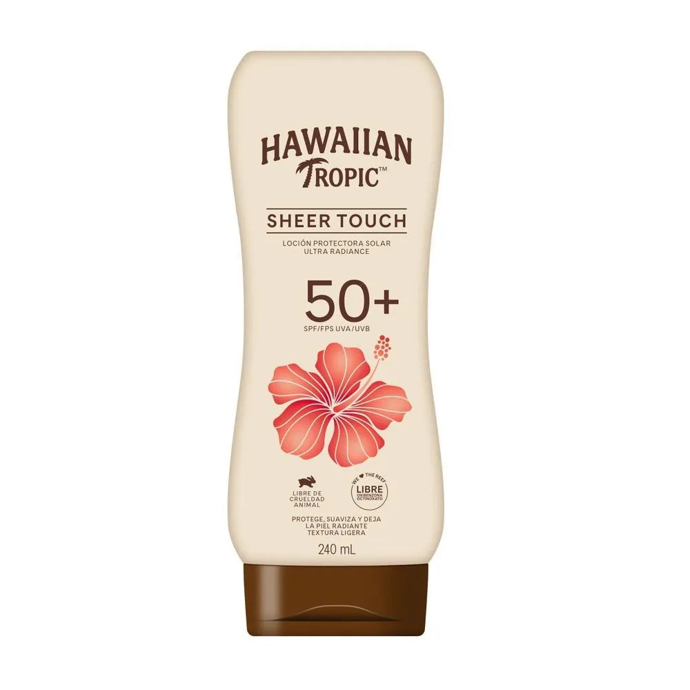Loción Protectora Solar Hawaiian Tropic Sheer Touch Ultra Radiance SPF 50+