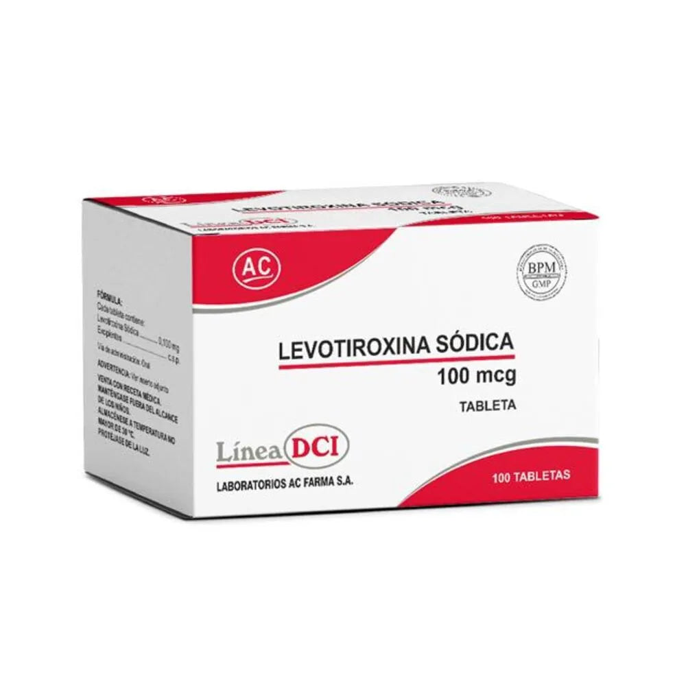 Levotiroxina Sódica 100mcg Tableta 