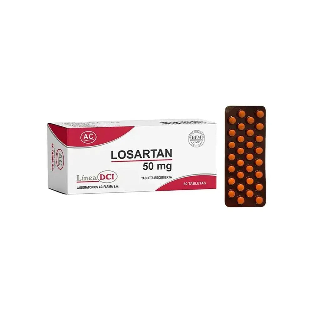 Losartán 50 mg AC Tabletas Recubiertas Caja x 60 und