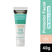 Protector Solar Facial Neutrogena Sun Fresh Tono Claro FPS70 40g