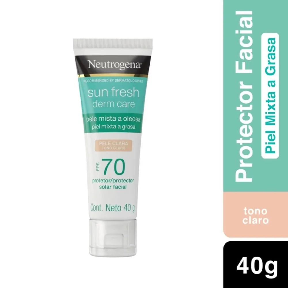 Protector Solar Facial Neutrogena Sun Fresh Tono Claro FPS70 40g