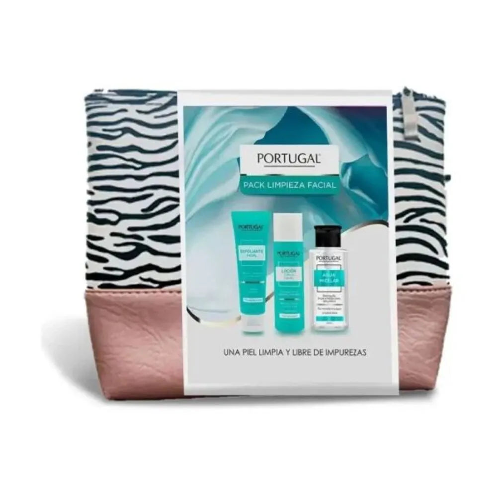Portugal Neceser Agua Micelar 280 ml / Exfoliante 110 g / Leche Limpiadora Facial 210 ml / Loción Facial