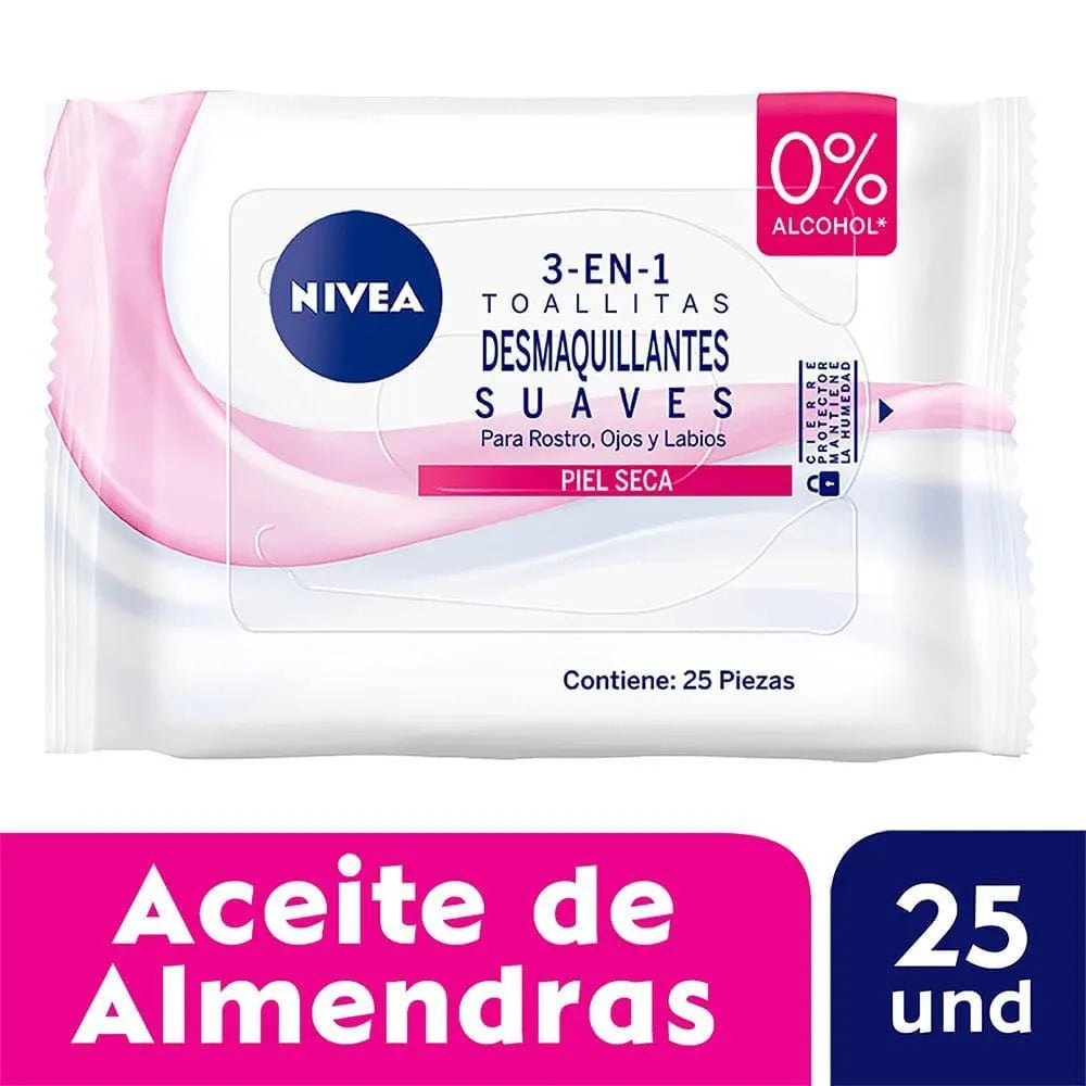 Toallitas Desmaquillantes Nivea Suaves Piel Seca x 25 unid
