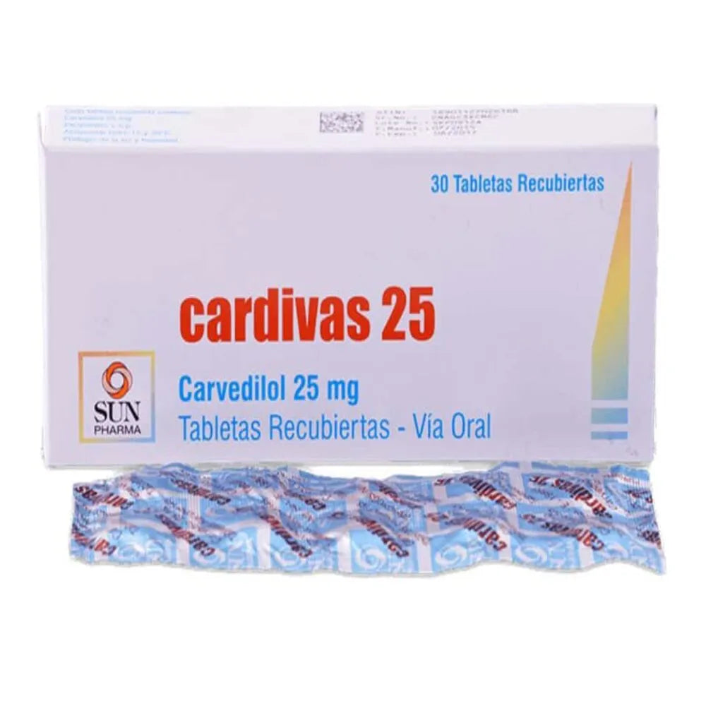 Cardivas 25 Mg Tabletas Recubiertas