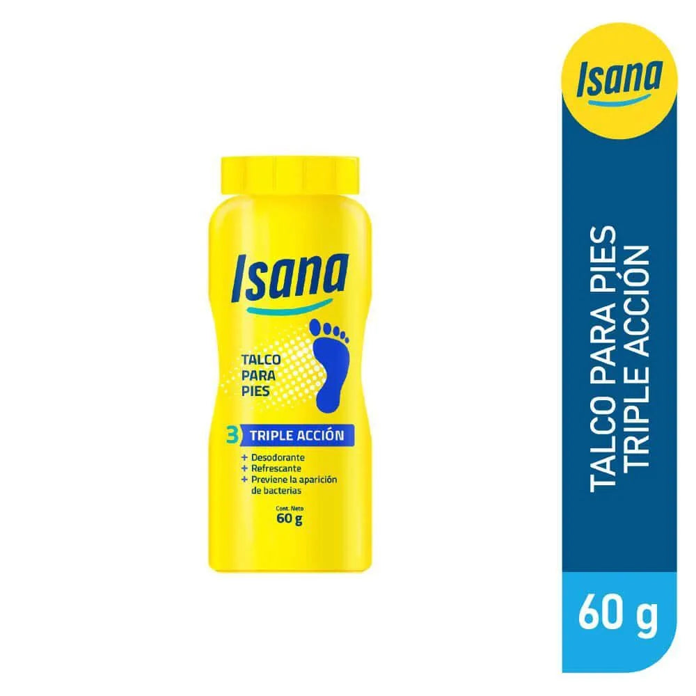 Talco Para Pies Triple Acción Isana -Frasco 60 g
