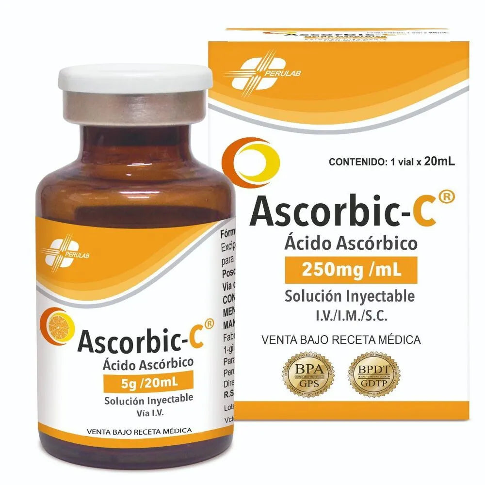 Ascorbic-C 250Mg/Ml Ampolla - Frasco 20 ML