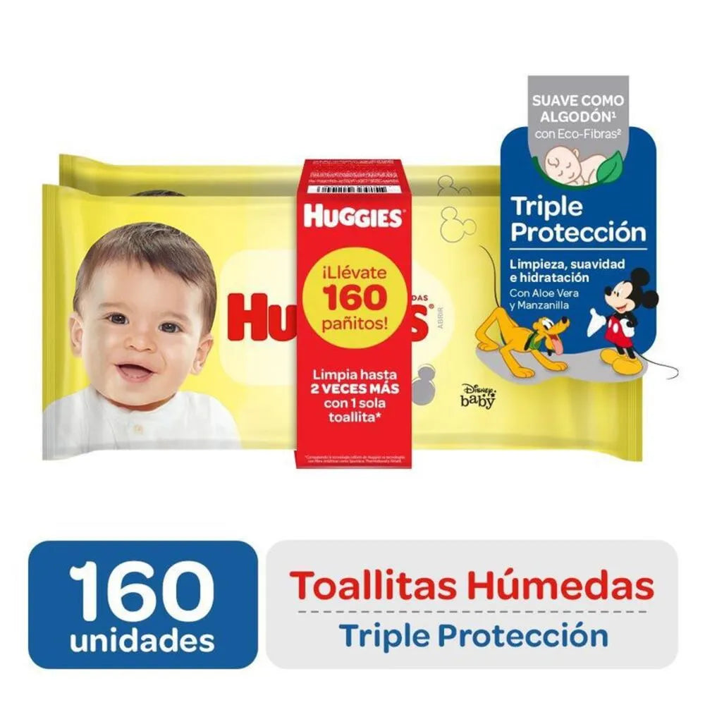 HUGGIES TOALLA TRIPLE P.2X80
