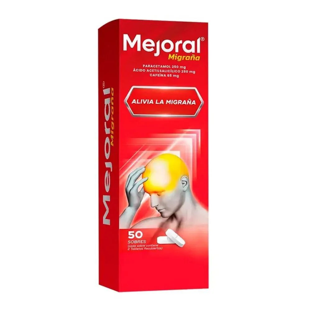 Mejoral Migraña 250mg + 250mg + 65mg Tableta Recubierta