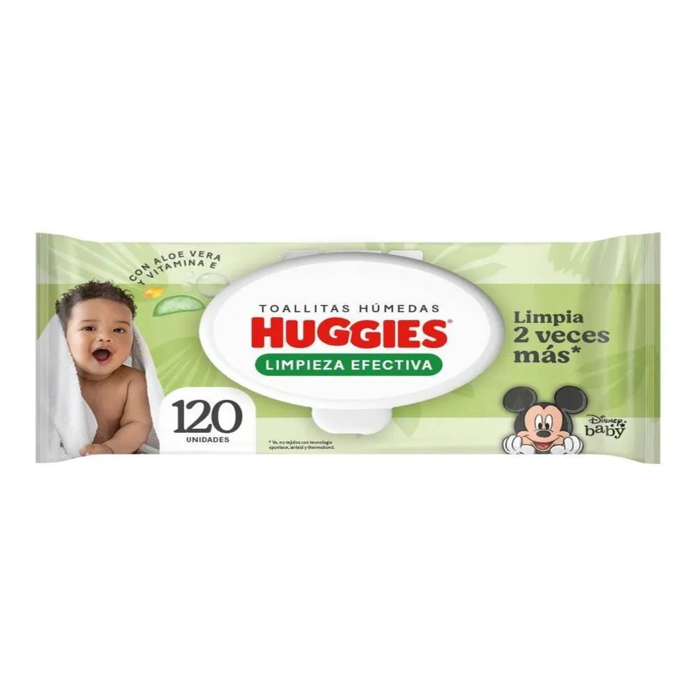 HUGGIES TOALLA ACTIVE FRES.120