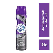 Desodorante Mujer LADY SPEED STICK Carbón Absorb Aerosol – Frasco 91 G