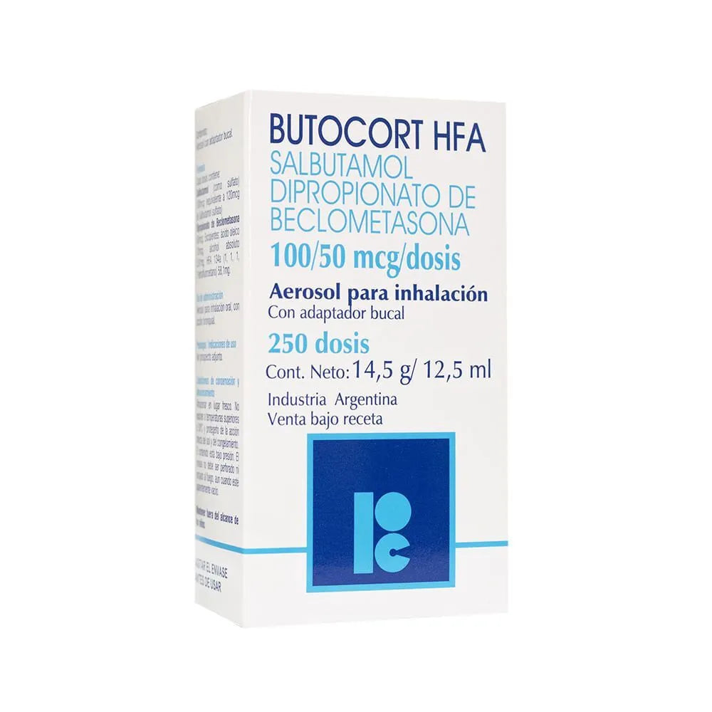 Butocort HFA 100 + 50mcg Aerosol para inhalacion 250 dss