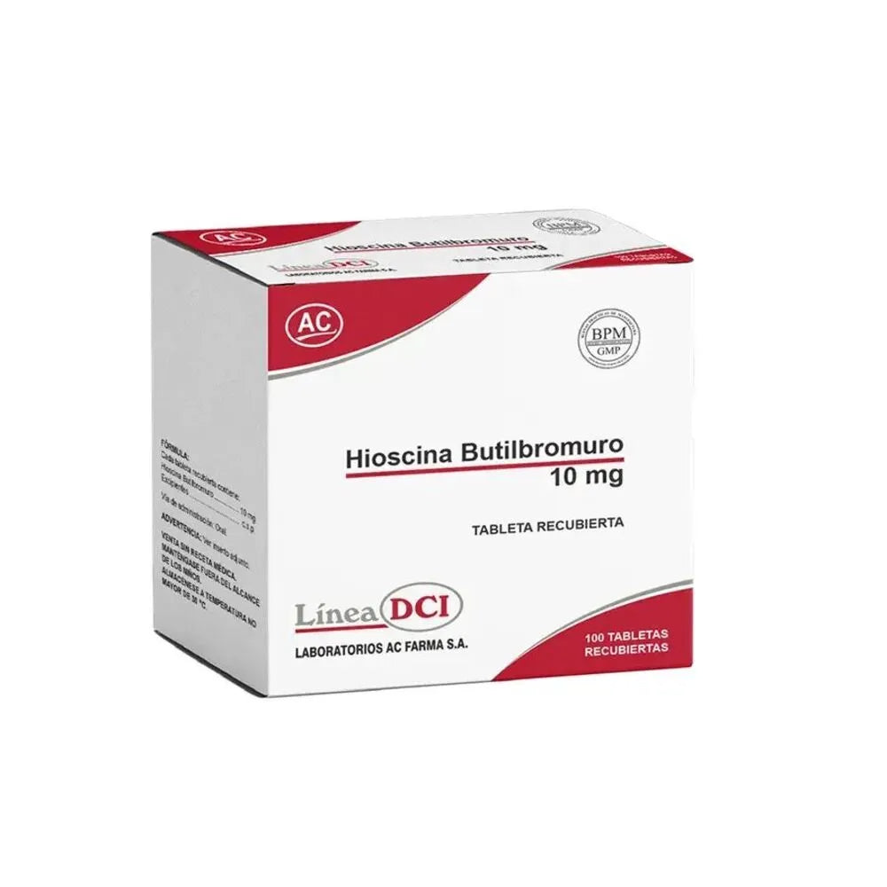 Hioscina Butil Bromuro 10 mg LG Tabletas Recubiertas Caja 100