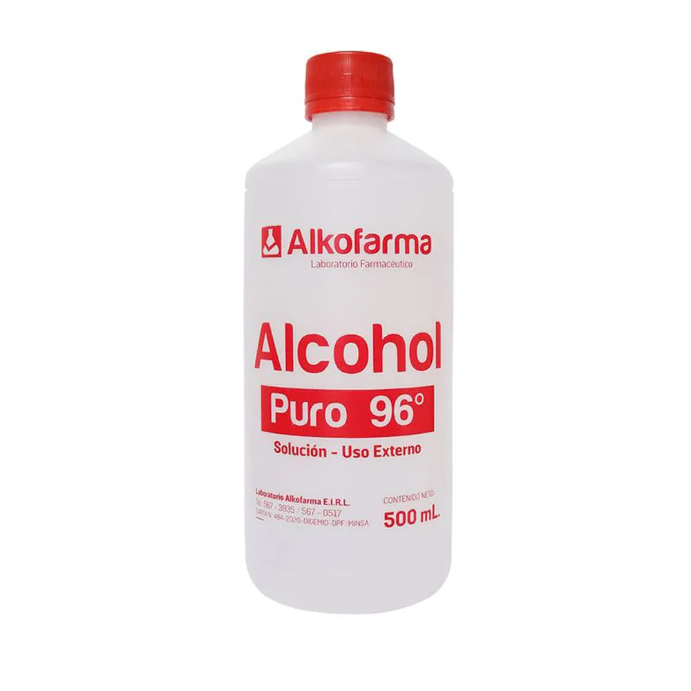Alkofarma Alcohol Puro 96°- Frasco 500 ml