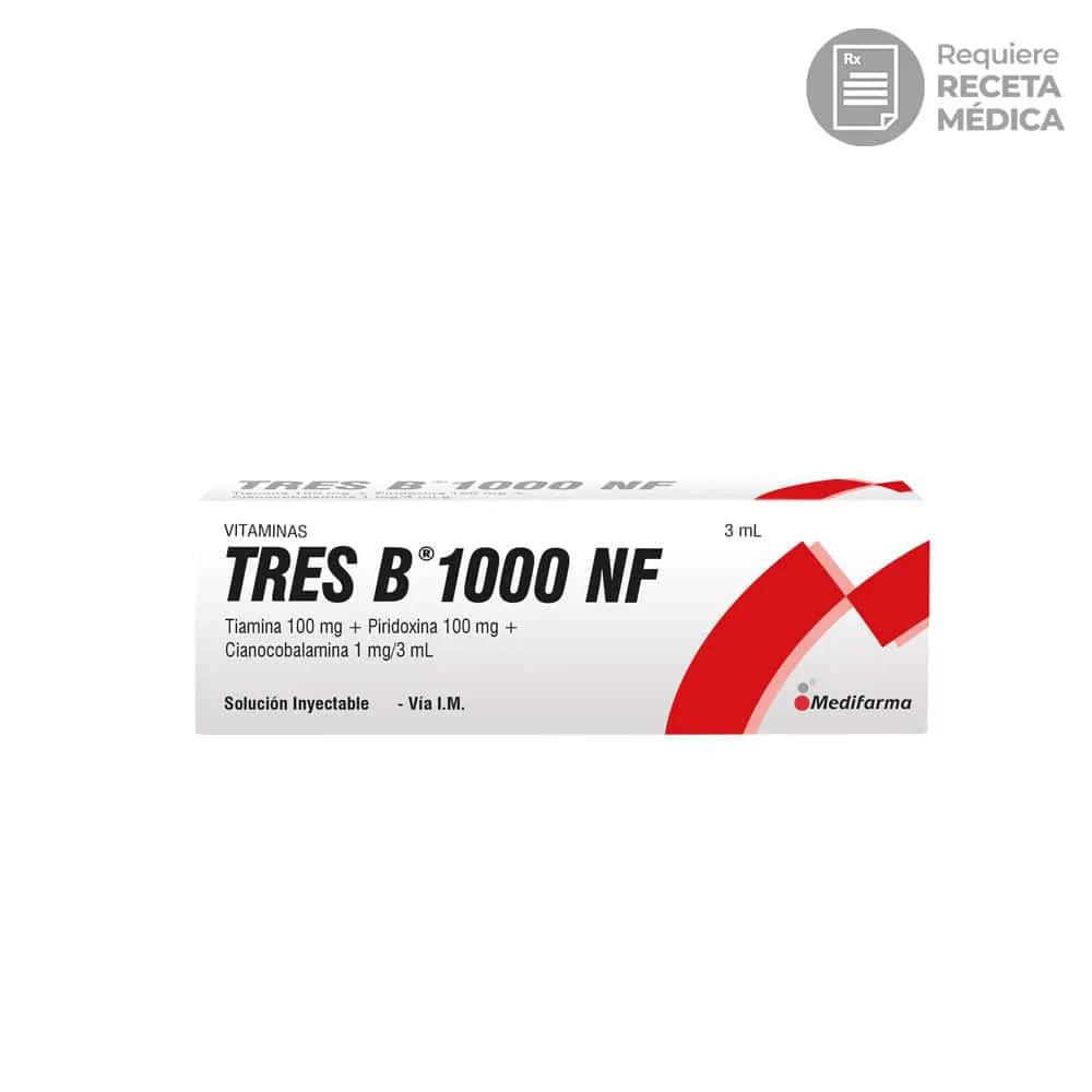 TRES B 1000 NF 100mg+100mg +1mg/3mL Solución Inyectable