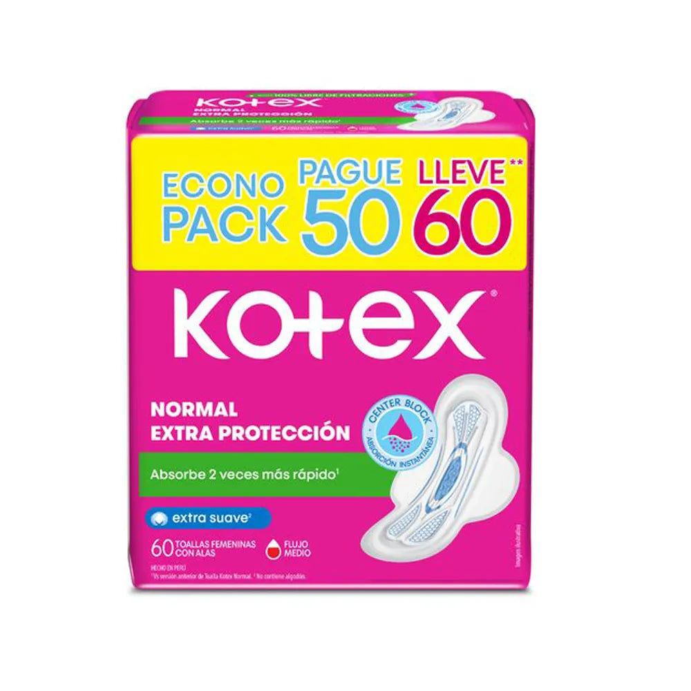 KOTEX NORMAL C/ALAS X 60