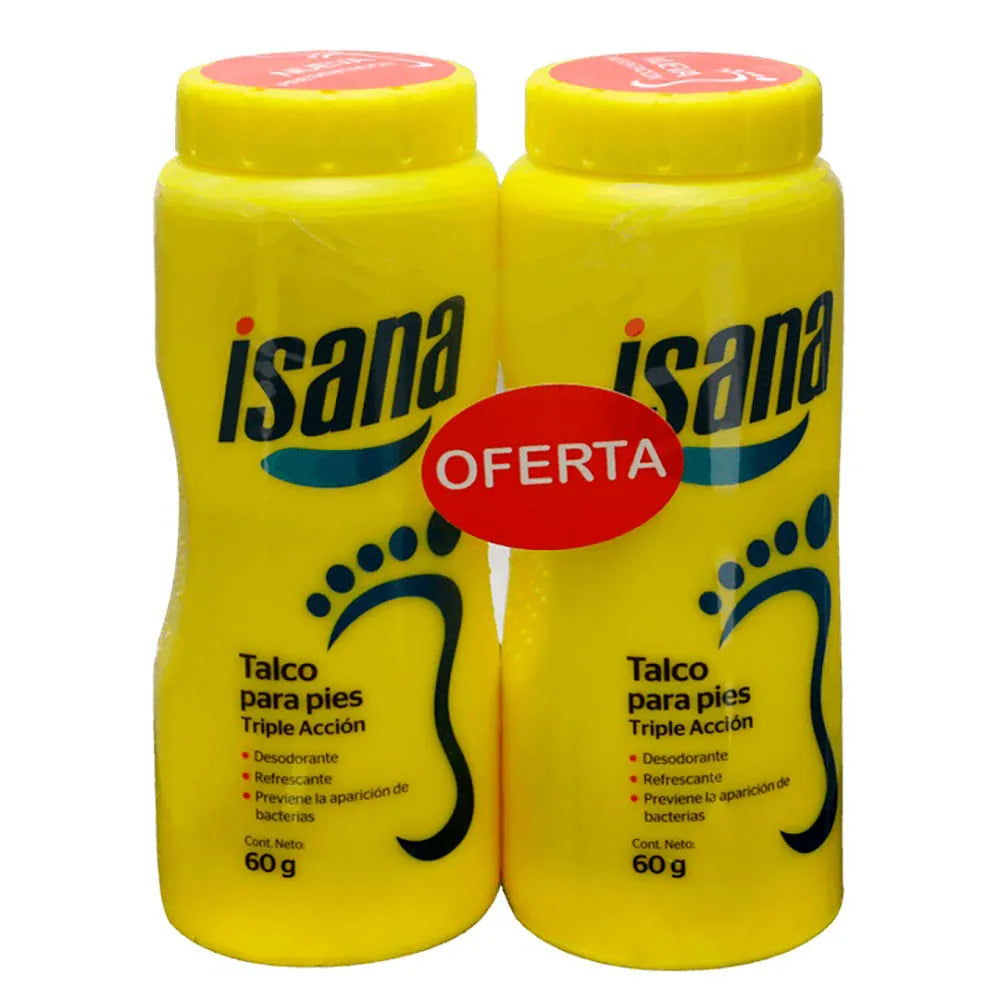 Isana Talco para Pies -Pack 2 und (60 g c/u)