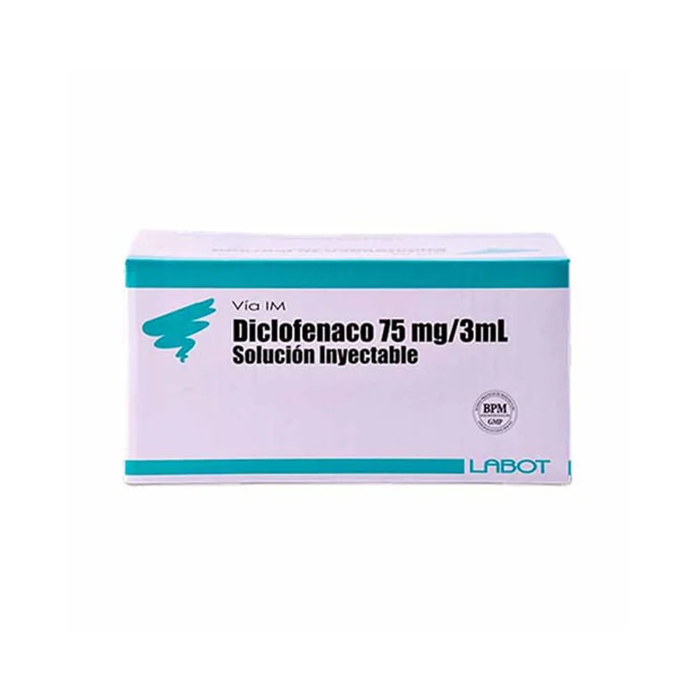 Diclofenaco Sódico 75 mg/3 ml Solución Inyectable