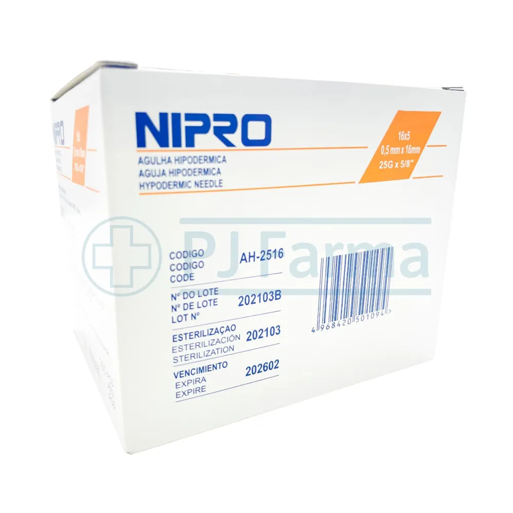 Aguja 25 x 5/8 Nipro Caja x 100