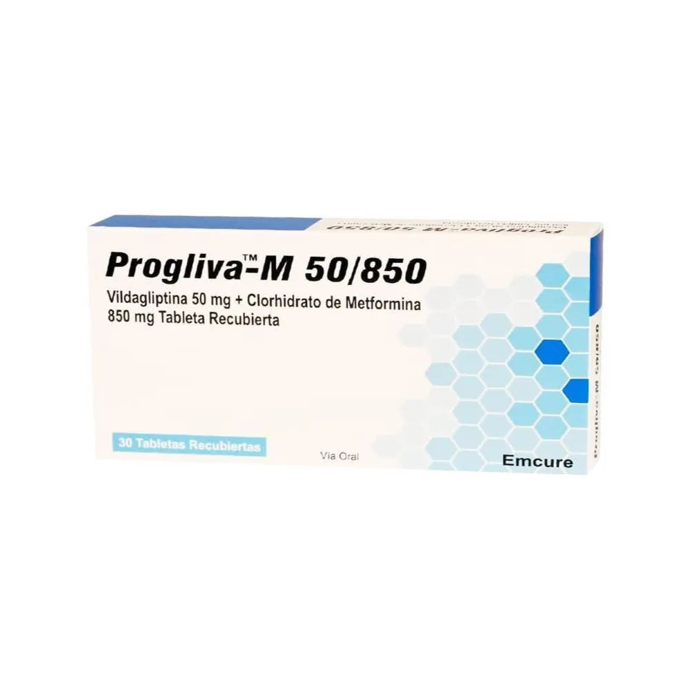 Progliva M 50 mg + 850 mg Tabletas Recubiertas