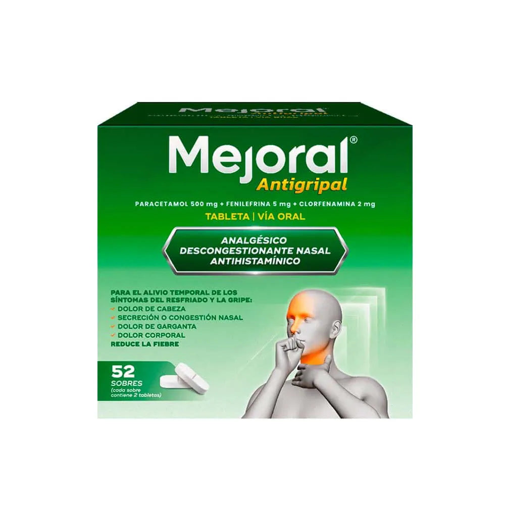 Mejoral Antigripal 500mg + 5mg + 2mg Tableta