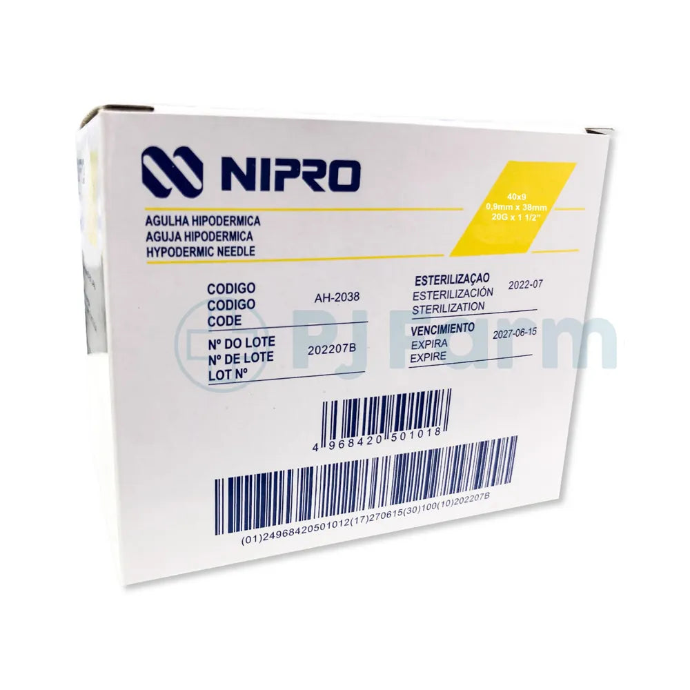 Aguja 20 x 1 1/2 Nipro Caja x 100 Unid
